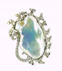 Anello artigianale perla e zirconi in Argento 925%°